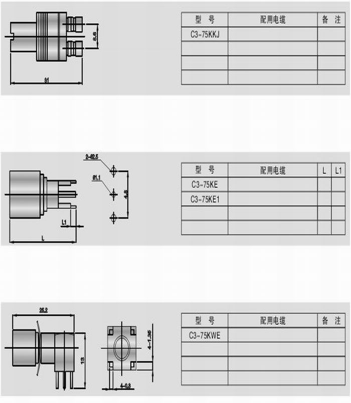 AT&T型射頻同軸連接器 AT&T型射頻同軸連接器